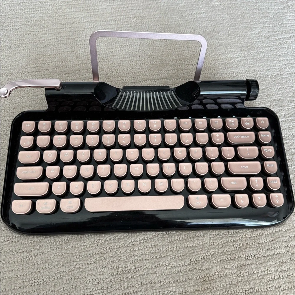 KNEWKEY RYMEK Typewriter Style Wireless Keyboard with Tablet Stand, Bluetooth
